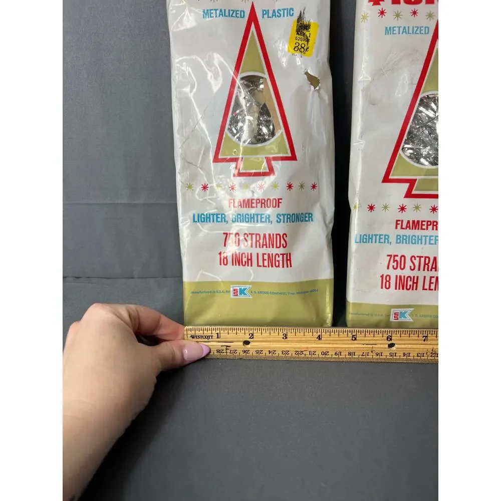 2 Packs of Vintage Icicles Tinsel